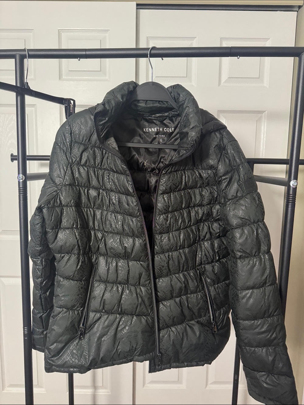 Kenneth Cole Women's Charcoal Quilted Puffer Jacket
